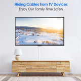 Yecaye 125in Cord Hider, Large White Cable Cover for Wall, TV Wire Management