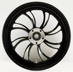 Black Cut CNC Vortex 18x5.5 Rear Wheel Harley 200 Series Rigid Custom Softail