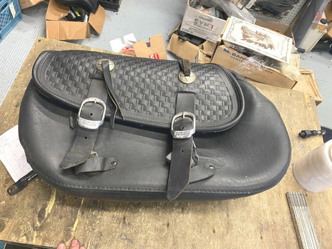 Heritage Springer Softail Saddlebag FLSTS OEM Factory Harley Black Leather