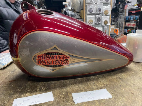 Left Gas Tank Harley Heritage softail 1997 Victory Sun Glo Platinum silver red