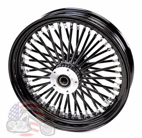 18x3.5 Blackout 48 King Spoke Front Wheel Rim Single Disc 37-721 Harley Ultima
