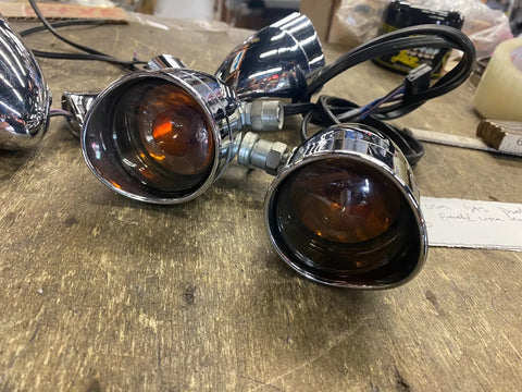 Factory Turn Signal Set Assy Harley Dyna Sportster Softail Bullet Visors Wiring
