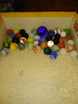 Vtg 40+ Piece Glass Marble Lot Shooters Swirls Cats Eye Vitro Agate and More #17