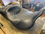 OEM CVO Heated Touring Seat Harley FLH Glide 2008^ Ultra Classic Blue Hammock!