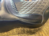 OEM CVO Heated Touring Seat Harley FLH Glide 2008^ Ultra Classic Blue Hammock!
