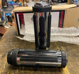 Nostalgic chrome Rubber OEM Handlebar Grips TBW Harley 56246-08 Touring FLH Glid