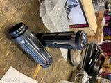 Nostalgic chrome Rubber OEM Handlebar Grips TBW Harley 56246-08 Touring FLH Glid