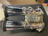 Chrome DCOE Dual Throat Carb Velocity Stacks Harley Custom Chopper Evo Panhead