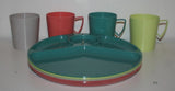 NOS Vtg Steri-lite Patio-Ware Mid modern century 50's Plastic Cutlery & Box USA!