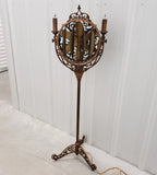 Early 20th Century Japanned Copper "Luminaire" Funeral Parlor Fan Legs Stand!