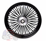 18x3.5 Blackout 48 King Spoke Front Wheel Rim Single Disc 37-721 Harley Ultima
