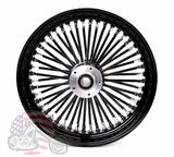 18x3.5 Blackout 48 King Spoke Front Wheel Rim Single Disc 37-721 Harley Ultima