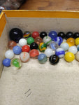 Vtg 40+ Piece Glass Marble Lot Shooters Swirls Cats Eye Vitro Agate and More #17