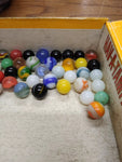 Vtg 40+ Piece Glass Marble Lot Shooters Swirls Cats Eye Vitro Agate and More #17