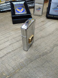 Vtg NOS 1980 Zippo Slim Cigarette Lighter Polished Chrome Altech 30 Year Award!