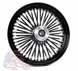18x3.5 Blackout 48 King Spoke Front Wheel Rim Single Disc 37-721 Harley Ultima