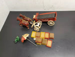 Cast Iron Coca-Cola Two[2] Horse Drawn Wagon W/ Umbrella Crates & Bottles Rare!