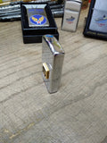 Vtg NOS 1980 Zippo Slim Cigarette Lighter Polished Chrome Altech 30 Year Award!
