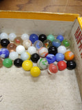 Vtg 40+ Piece Glass Marble Lot Shooters Swirls Cats Eye Vitro Agate and More #17