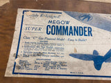 Vtg Megow Super commander Balsa Model Airplane Box Instructions p47 thunderbolt