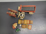 Cast Iron Coca-Cola Two[2] Horse Drawn Wagon W/ Umbrella Crates & Bottles Rare!
