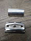 VTG 1952 X1 Gillette 3 Piece DE Tech Safety Razor Black Handle Good Shape!
