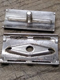 VTG 1952 X1 Gillette 3 Piece DE Tech Safety Razor Black Handle Good Shape!
