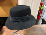 VTG Made in USA 100% Wool Black Fedora Mens sz 7 Dress Hat Cap Gangster Movie Pr