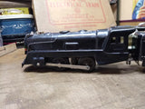 Vtg Marx O Gauge Train Set Steam Locomotive Tender 3 Cars Lights Work Runs Good