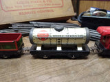 Vtg Marx O Gauge Train Set Steam Locomotive Tender 3 Cars Lights Work Runs Good