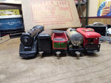 Vtg Marx O Gauge Train Set Steam Locomotive Tender 3 Cars Lights Work Runs Good