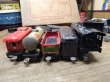 Vtg Marx O Gauge Train Set Steam Locomotive Tender 3 Cars Lights Work Runs Good