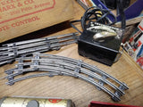 Vtg Marx O Gauge Train Set Steam Locomotive Tender 3 Cars Lights Work Runs Good