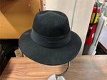 VTG Made in USA 100% Wool Black Fedora Mens sz 7 Dress Hat Cap Gangster Movie Pr