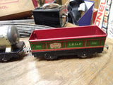 Vtg Marx O Gauge Train Set Steam Locomotive Tender 3 Cars Lights Work Runs Good