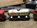 Vtg Marx O Gauge Train Set Steam Locomotive Tender 3 Cars Lights Work Runs Good