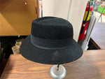 VTG Made in USA 100% Wool Black Fedora Mens sz 7 Dress Hat Cap Gangster Movie Pr