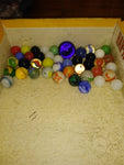 Vtg 40+ Piece Glass Marble Lot Shooters Swirls Cats Eye Vitro Agate and More #17
