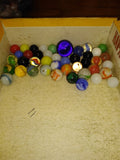 Vtg 40+ Piece Glass Marble Lot Shooters Swirls Cats Eye Vitro Agate and More #17
