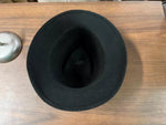 VTG Made in USA 100% Wool Black Fedora Mens sz 7 Dress Hat Cap Gangster Movie Pr