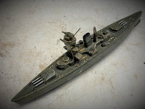 vtg antique CKO Kellerman K-351 Battleship wind up toy Germany WW2 tested works
