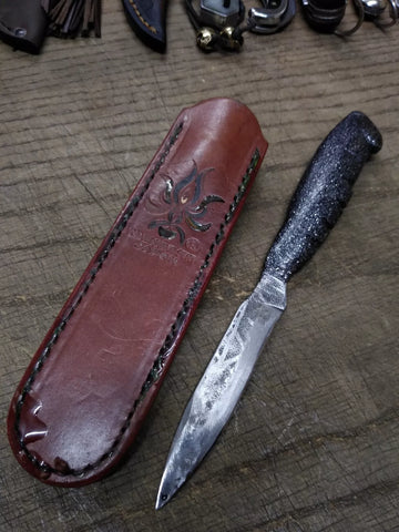 Vtg Kanetsune Seki Japan Custom Made Fixed Blade Knife 3.5" Blade 3.5" w/Sheath