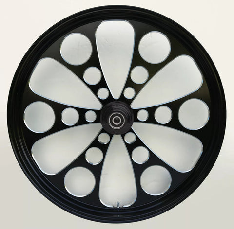 Kool Kat Front Wheel Black 23x3.5 Single Disk Harley baggers Choppers Softail