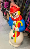 Vtg Empire 33” Frosty Snowman Blow Mold Christmas Light up Yard Decor Clown Hobo