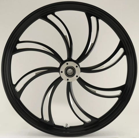 New Black Vortex Front Wheel 26x3.5 Dual Disc Harley Wide Glide