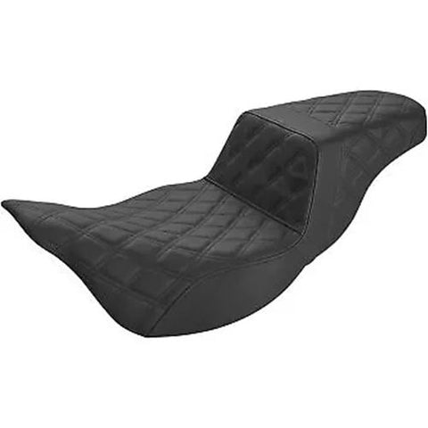Saddleman Step-Up Seat Extended Reach Full Lattice Stitch Harley FLH Glide 2008^