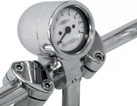 Baron Custom Bullet Billet Tachometer Clamp On Harley Softail Chopper Dyna FXR!