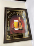 Vintage Signature STROH Beer Mirror Bar Sign 1980s 21x16 Breweriana Man Cave