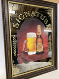 Vintage Signature STROH Beer Mirror Bar Sign 1980s 21x16 Breweriana Man Cave
