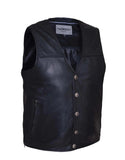 Santa Fe Men's Premium Leather Motorcycle Vest 4XL